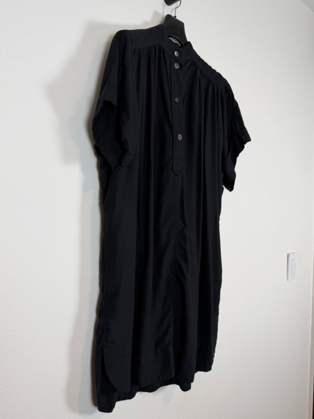 Isabel Marant Étoile Byriam Black Gathered Shirt Dress Size 38